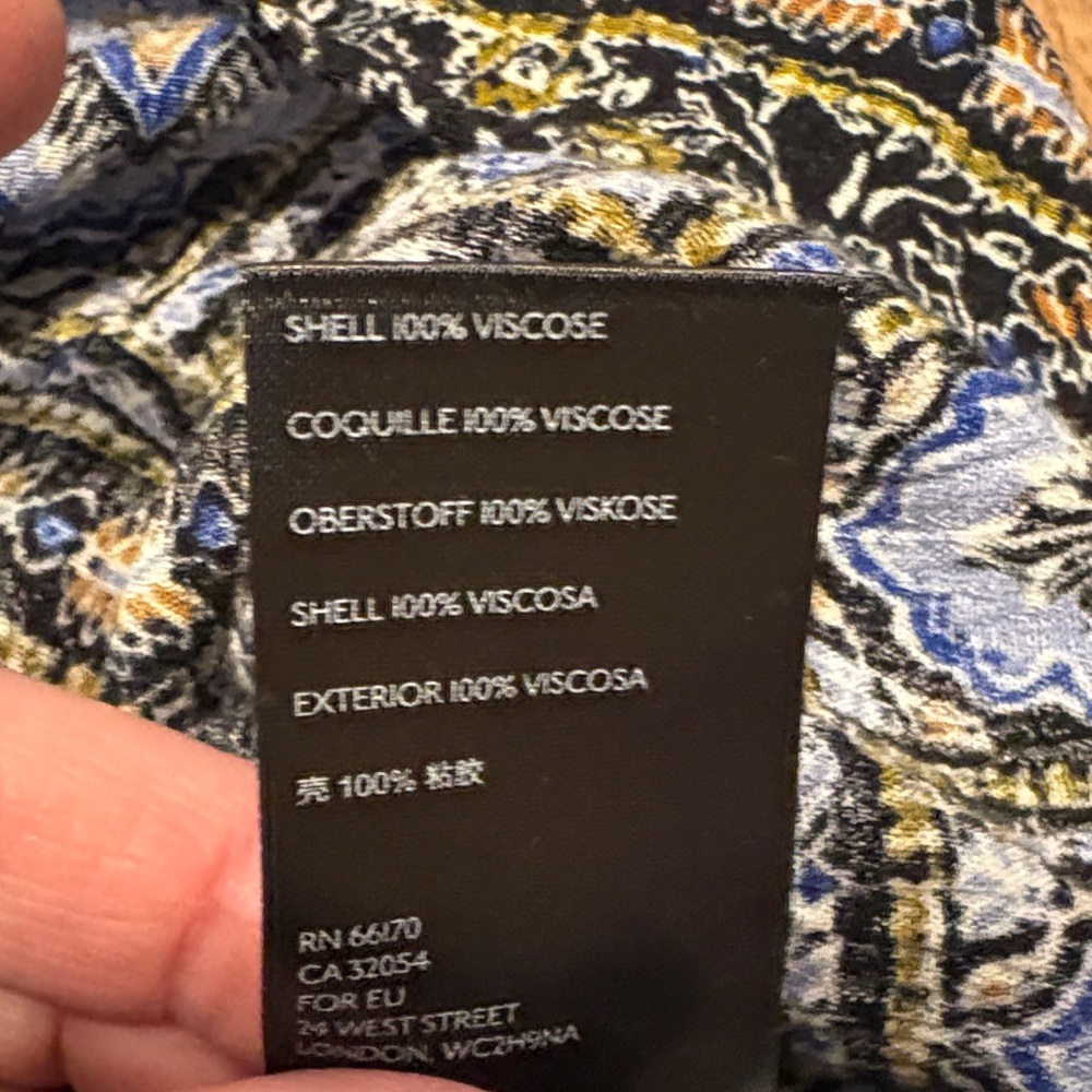 Free People Black and Blue Patterned Blouse - Picture 11 of 16
